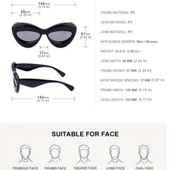 Y2K Narrow Frame Lip Inflatable Sunglasses