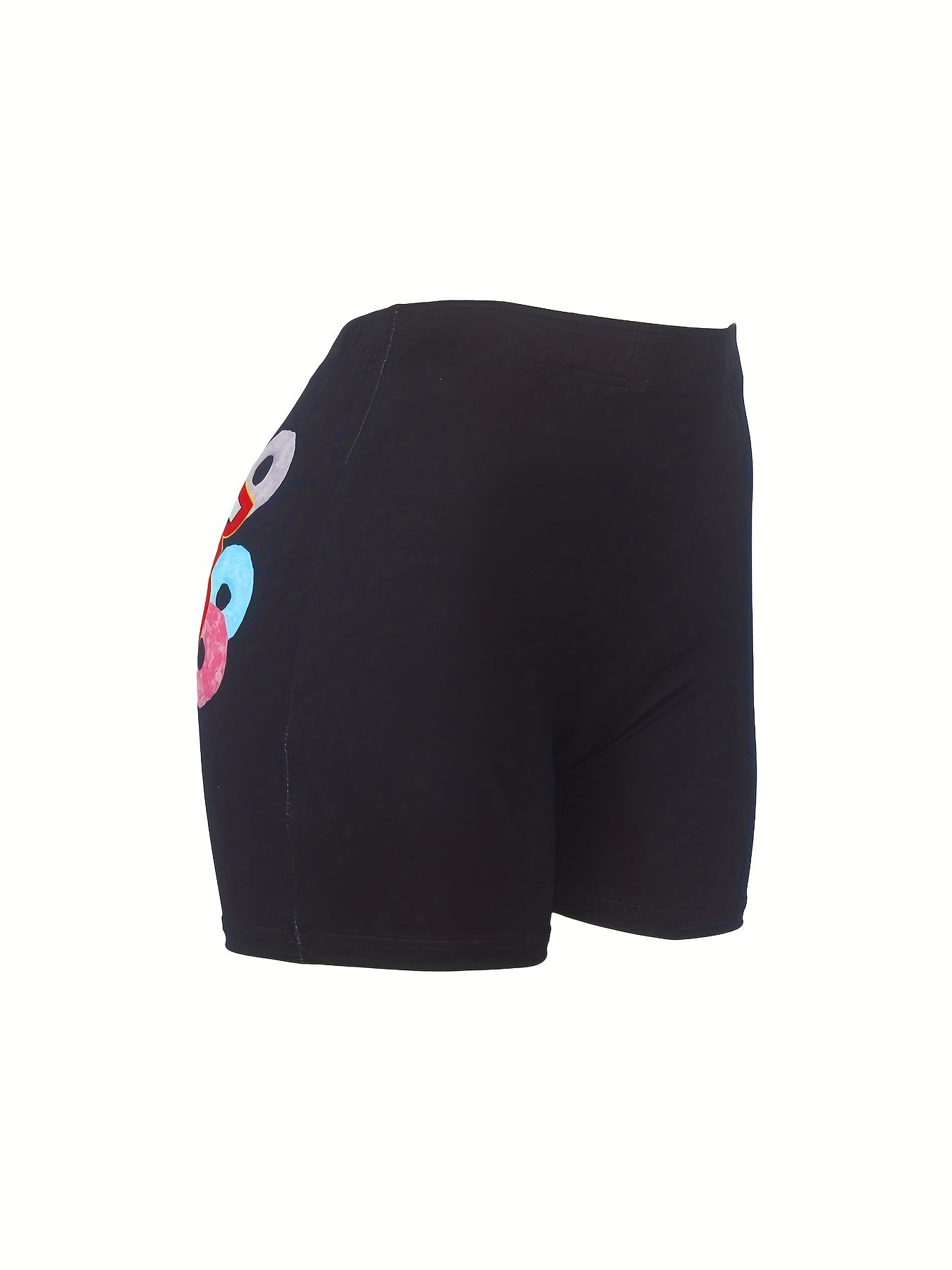 Skinny Letter Print Yoga Shorts for Women