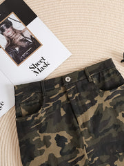 Camo Slim Mini Skirts Sexy High Waist Bodycon Skirts