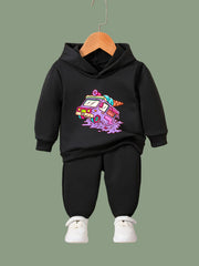 Melting Ice Cream Car Hoodie Pants Set Spring Fall Sports Girls