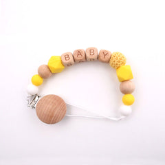 Beech Wood Clip Silicon Pacifier Chain for Mother and Baby