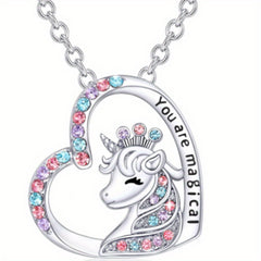 Heart Pendant Unicorn Jewelry Set for Girls