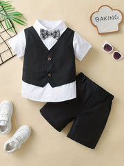 Boys Gentleman Outfit Shirt & Shorts Set Kids Clothes