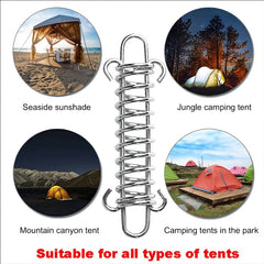 2pcs Stainless Steel Spring Wind Rope Buckle for Sunshade and Camping Gear