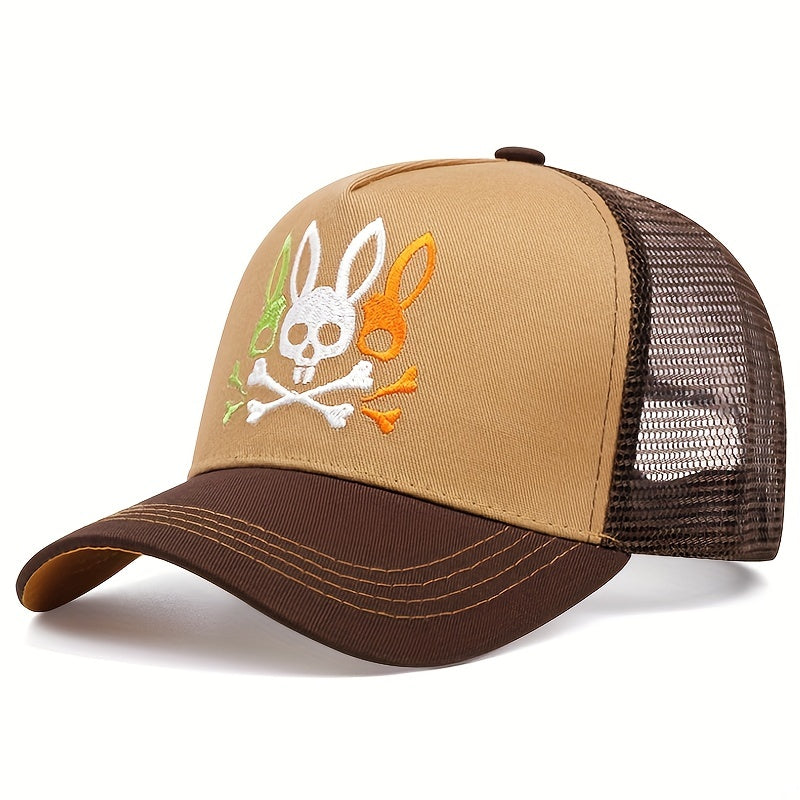 Outdoor Bunny Pattern Baseball Hat for Skiing Fishing Hiking