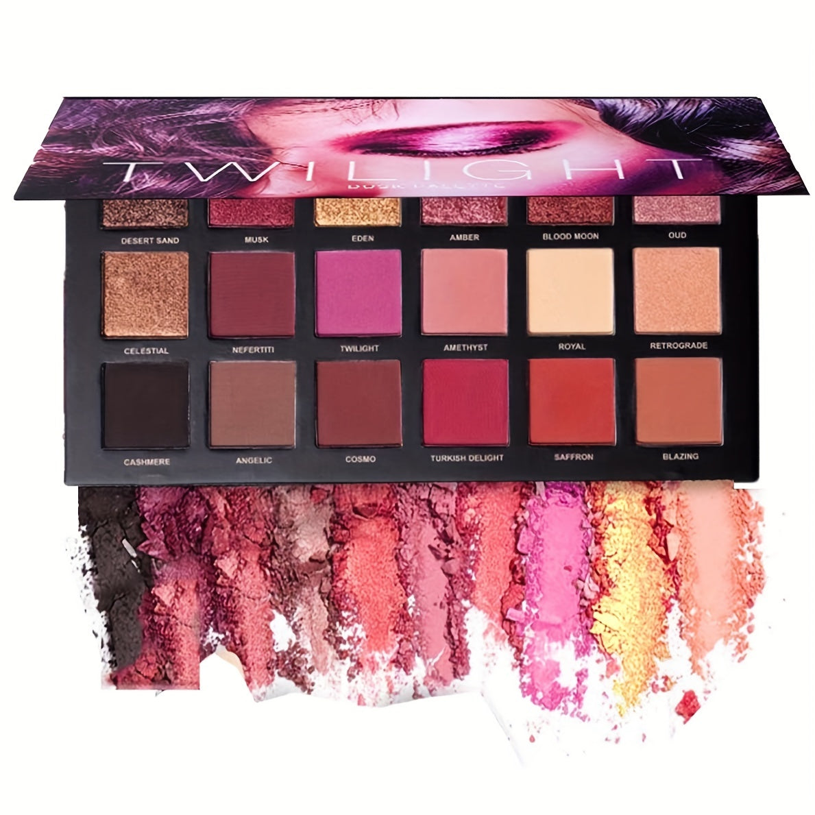 18-Color Eyeshadow Palette Matte Shimmer Metallic Glitter Blendable Long Lasting