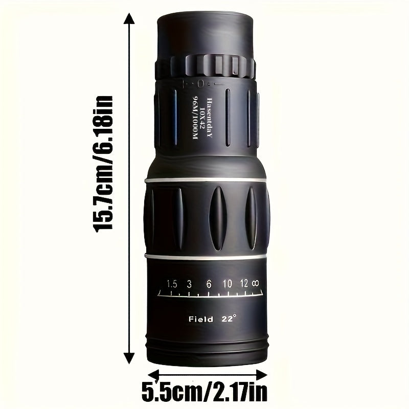 10x42 Portable Monocular Telescope with Adjustable Focus Lightweight