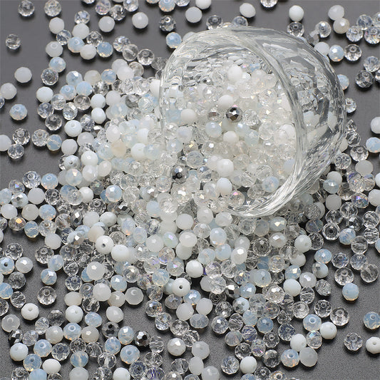 100PCS 8MM Flat Crystal Glass Beads for DIY Jewelry Making