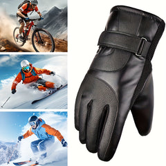 Men's Velvet Windproof Gloves Motorcycle Warm Gloves