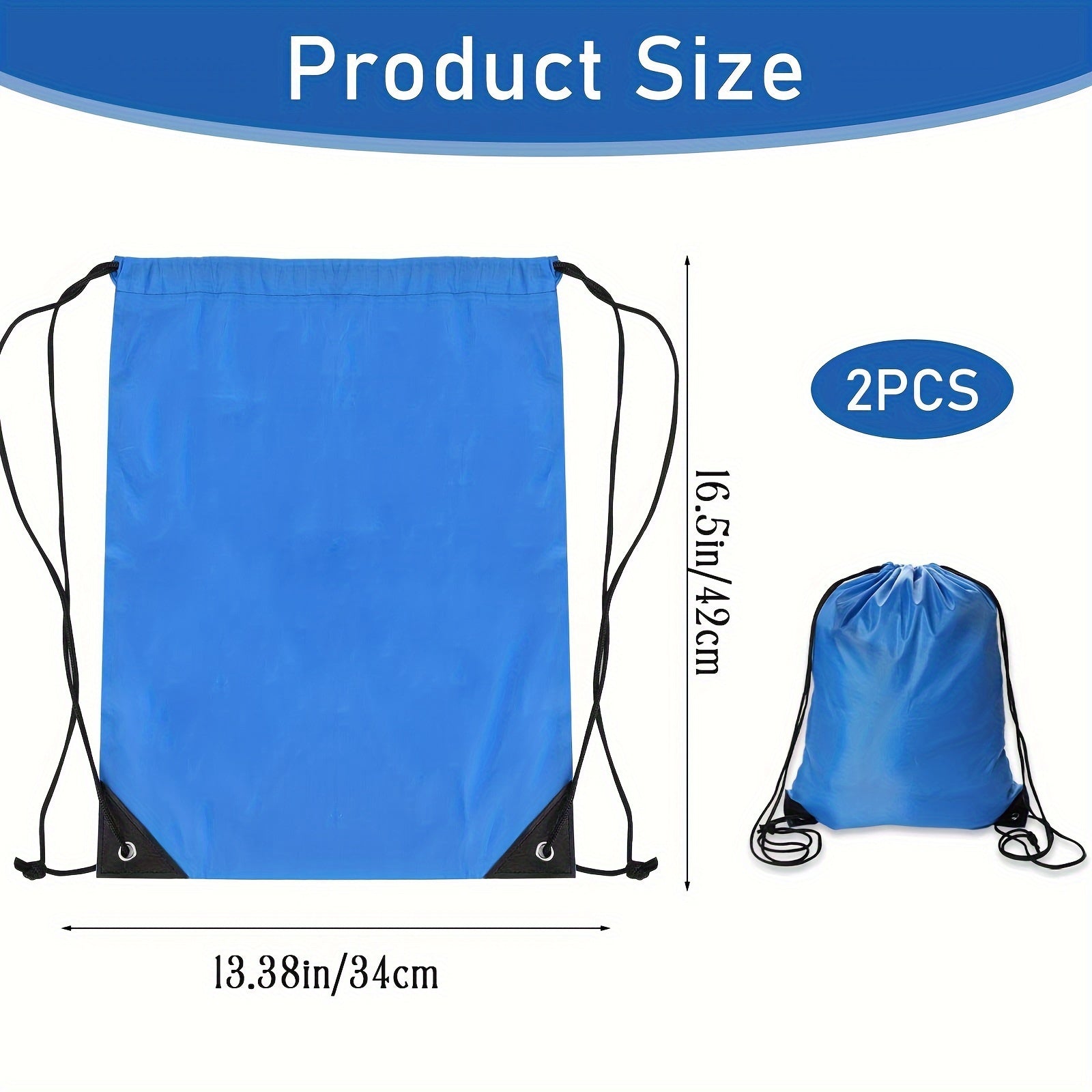 2PCS PE Drawstring Gym Bag For Sports Gym Travel Swimming Beach