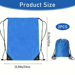 2PCS PE Drawstring Gym Bag For Sports Gym Travel Swimming Beach