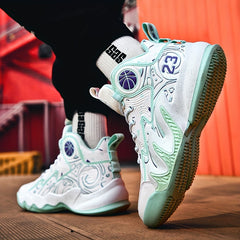 Men's Non Slip Basketball Shoes Lace Up Sneakers for Outdoor Activities