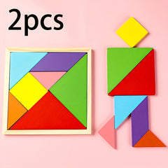 2pcs Geometric Shape Building Blocks Versatile Puzzle Board