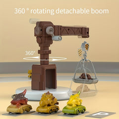 Kids Dino Eng Car Deformation Toy Set Inertia Triceratops Sound Liftable Towe