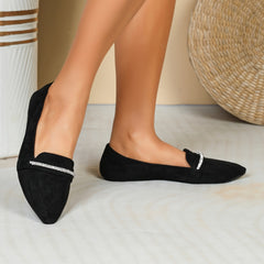Women's Rhinestone Flat Shoes Closed Toe Slip On Lightweight Walking Shoes