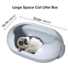 Large Cat Litter Box with Raised Fence & Shovel - For Cats Under 11.5kg