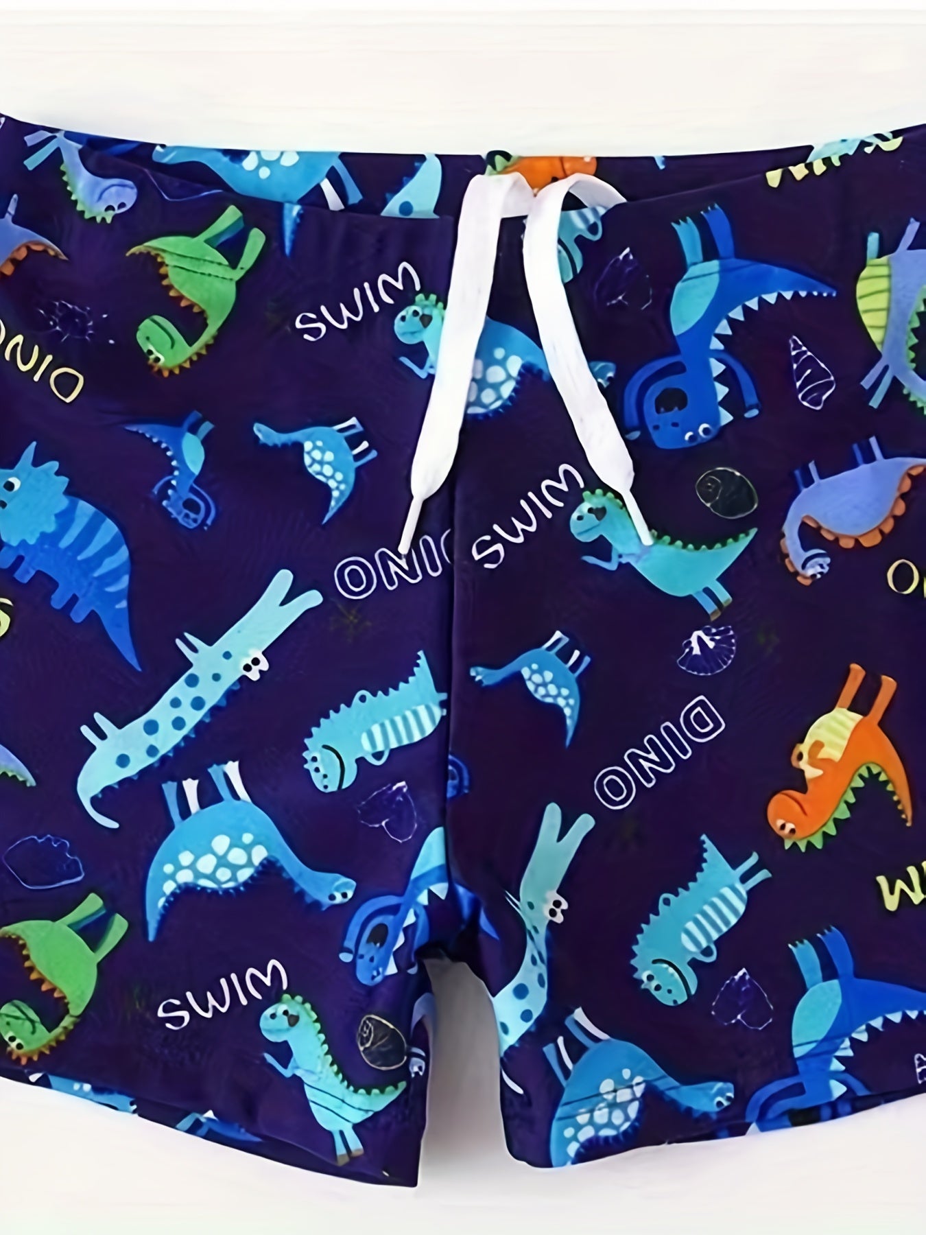 Boy's Dinosaur Swimsuit Set T-shirt, Cap, Trunks - Beach Vacation