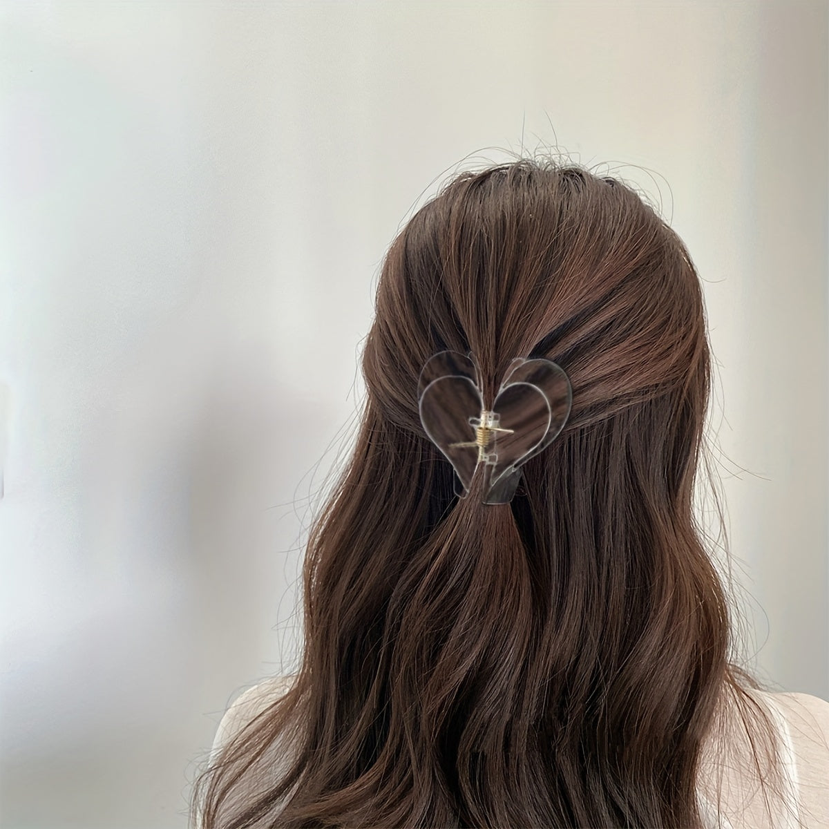 Heart Hair Claw Double Layer Back Head Clip Makeup Shark Claw Hair Accessory