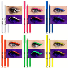 12 Colors Neon Eyeliner Pen Set Waterproof Long Lasting