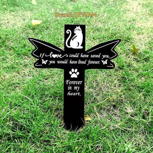 Angel Wing Acrylic Pet Memorial Grave Tombstone for Cat or Dog