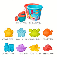 16pcs Colorful PP Sand Toys Buckets Shovels Rakes & Molds
