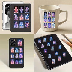 50pcs Purple Doll Graffiti Stickers Car Luggage Notebook Water Cup Decals