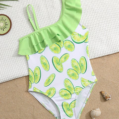 Toddler Girls Lemon Graphic One Piece Swimsuit