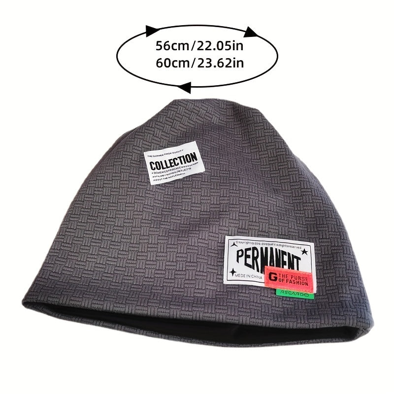Geometric Embossed Unisex Beanie Hip Hop Slouchy Hat