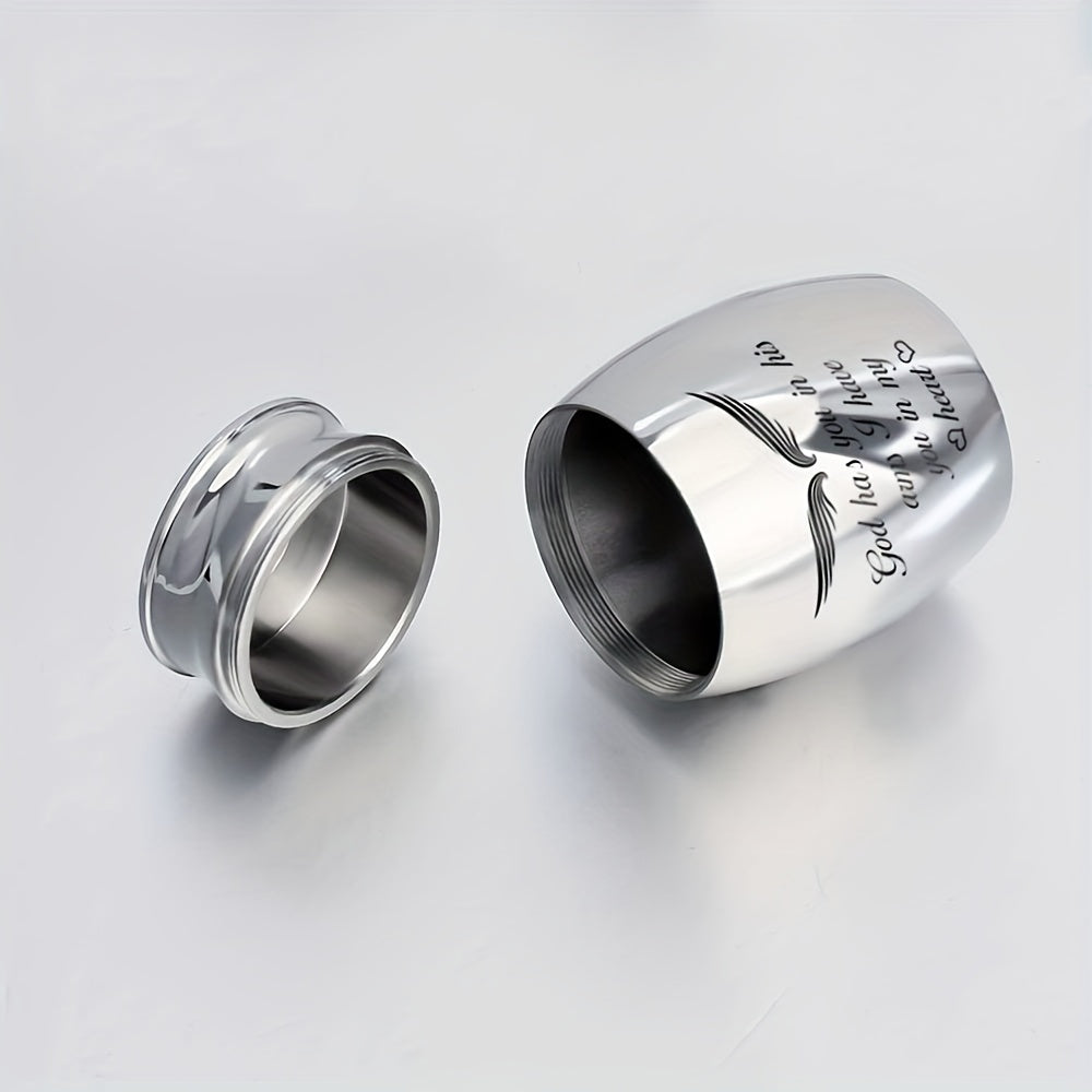 Small Stainless Steel Pet Urn Dog Ashes Container Ashes Holder Memorial