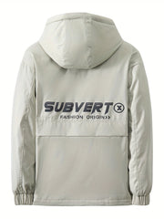 Men's Hooded Puffer Jacket Loose Fit Big Pocket Duck Down Coat for Winter