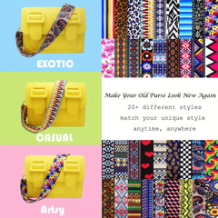 Geometric Pattern Bag Replacement Straps Handbag Shoulder Wide Adjustable Strap