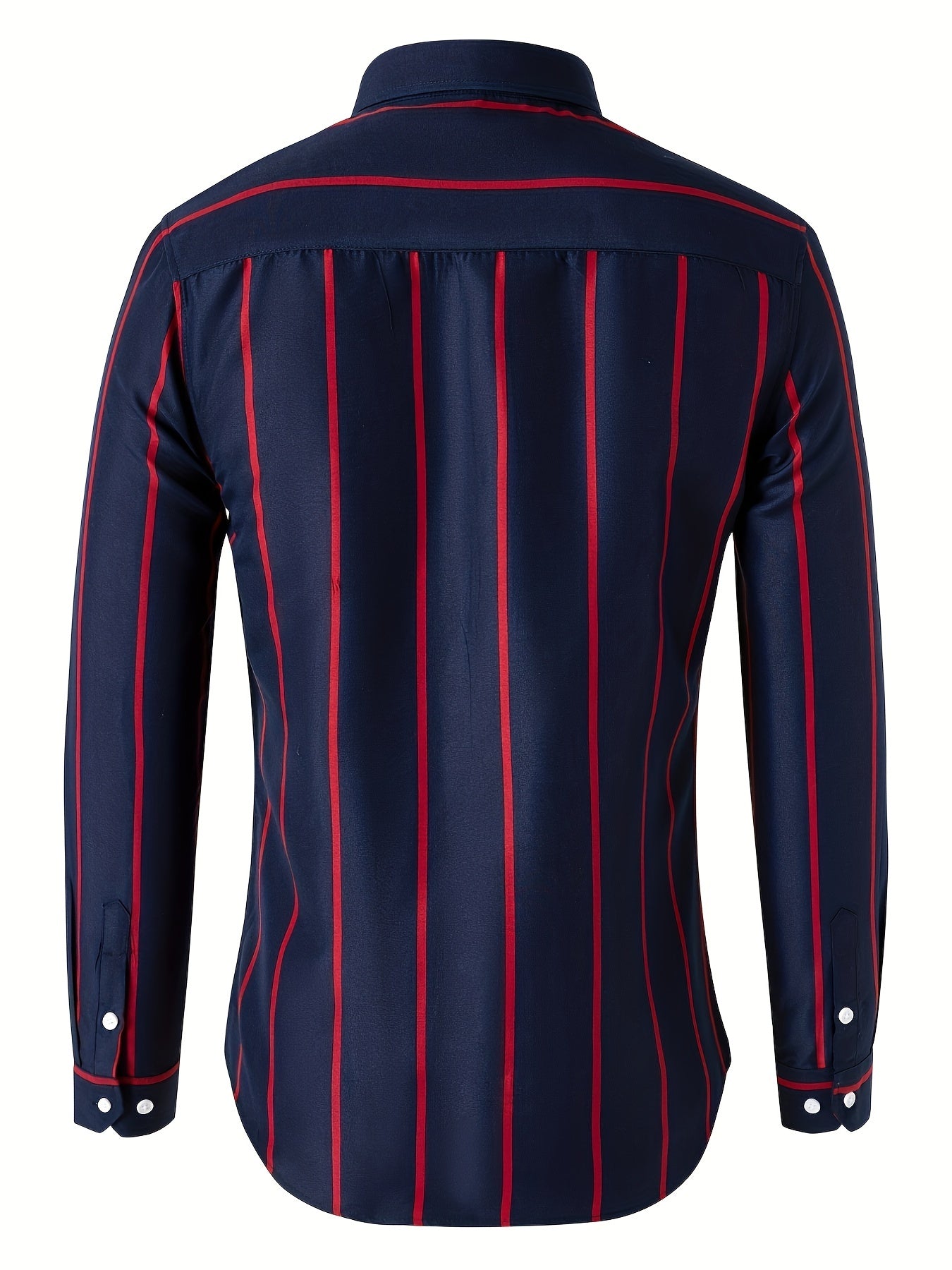 Vertical Stripe Formal Button Up Shirt for Men