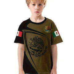 Eagle 3D Print Block T Shirt For Kids
