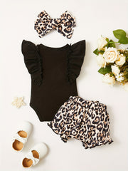 3pcs Daddy's Girl Sleeveless Onesie & Shorts & Headband Set