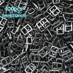 100pcs 3mm Tiny Buckles for Doll Clothes Sewing Projects