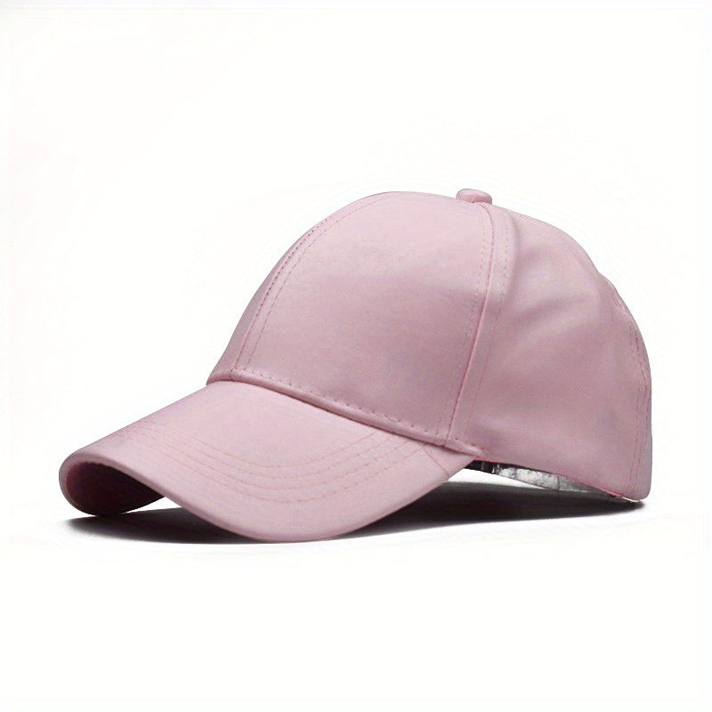 Unisex PU Leather Baseball Cap Stylish Dad Hat Outdoor Sunshade Sports Hats