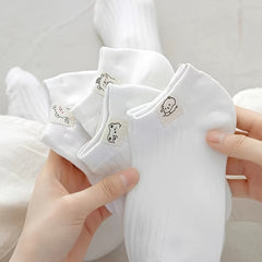 5 Pairs Cartoon Low Cut Ankle Socks Women's Stockings