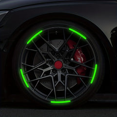20pcs Wheel Luminous Reflective Stickers Fluorescent Green Stripes