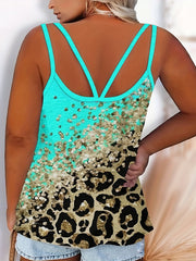 Glitter Leopard Print Tank Top