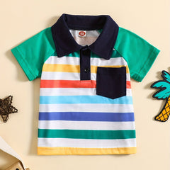 Baby Boys Striped Polo Shirt for Summer