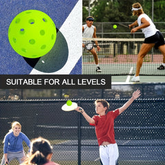 12pk Outdoor Pickleball Balls 40 Holes High Bouncy & Durable - All Paddle Styles
