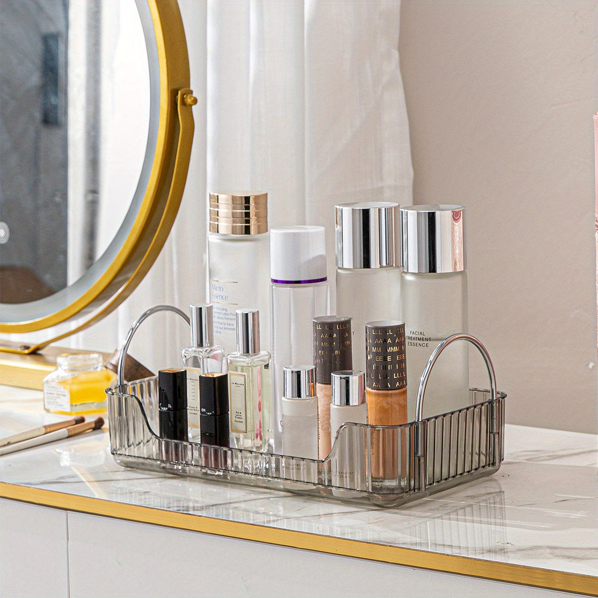 Stylish Bathroom Counter Organizer with Coffee Station Cosmetic Holder
