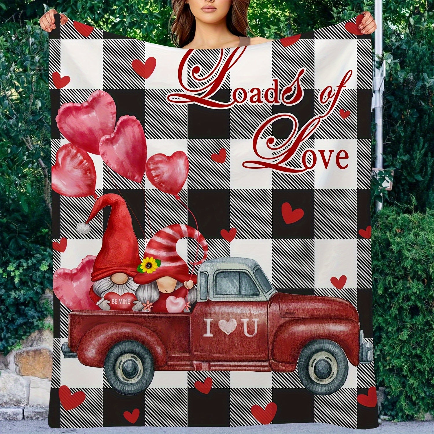 Red Truck Love Blanket Soft And Warm Sofa Blanket For All Seasons