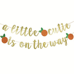 Bright Orange Birthday Banner for Little Cutie