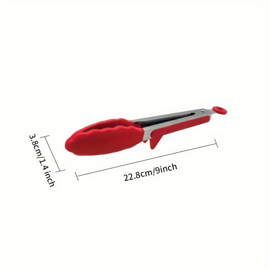 Stainless Steel BBQ Grill Tongs Silicone Heat Resistant Non stick