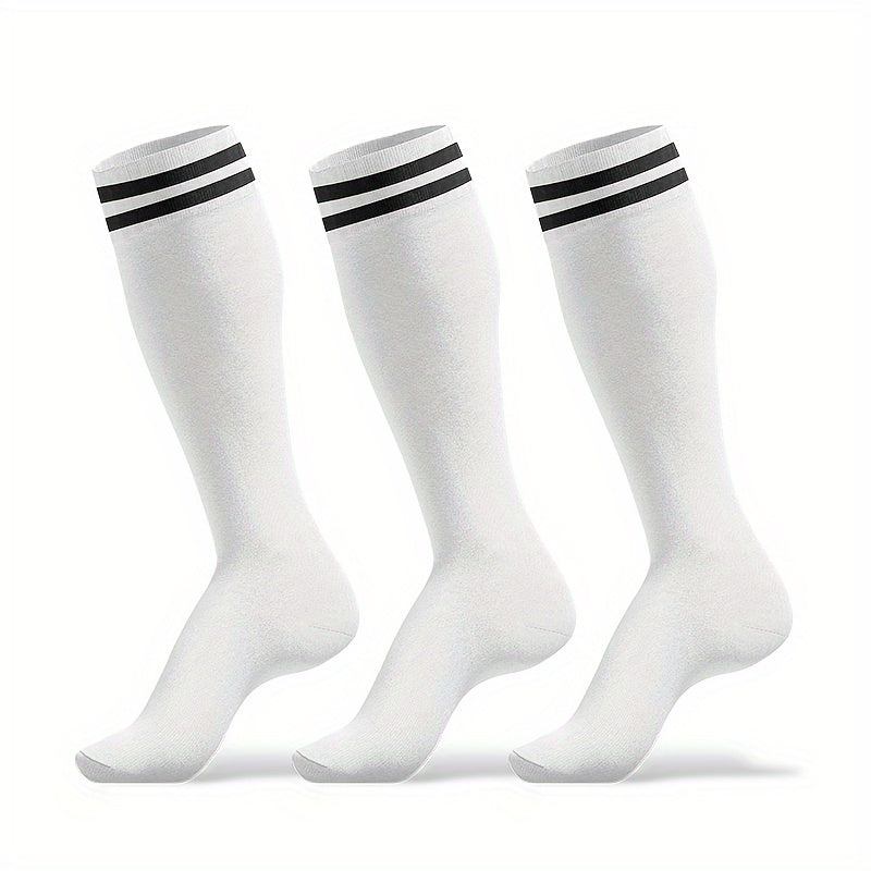 3 Pairs Football Knee High Socks Breathable NonSlip Sport Socks