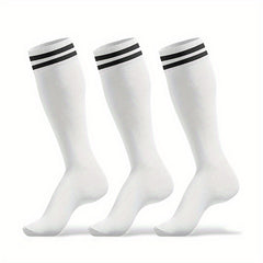 3 Pairs Football Knee High Socks Breathable NonSlip Sport Socks