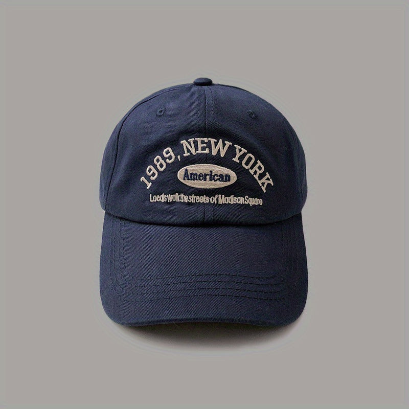 Unisex Breathable Adjustable Baseball Cap with Letter Embroidery
