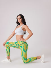 Corn Print High Waist Yoga Leggings Quick Drying Cropped Pants