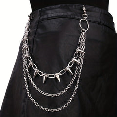 Hip Hop Punk Metal Rivet Stage Show Chatelaine Dress Up Jeans Accessories
